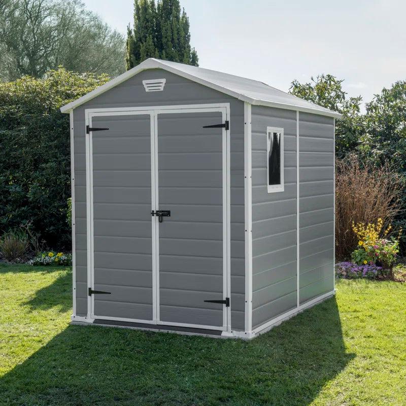6x8ft - Grey Outdoor Garden Shed