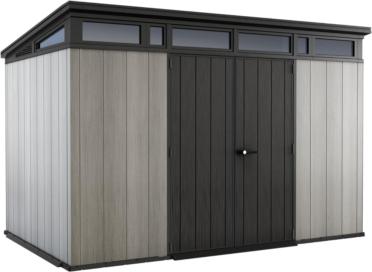 11x 7 Artisan Heavy Duty Plastic Pent Shed – Grey