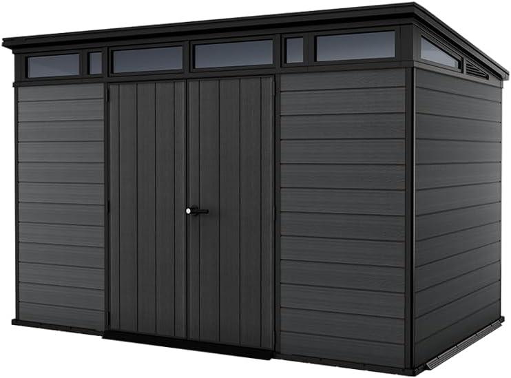 11x 7 Cortina Heavy Duty Plastic Pent Shed – Dark Grey